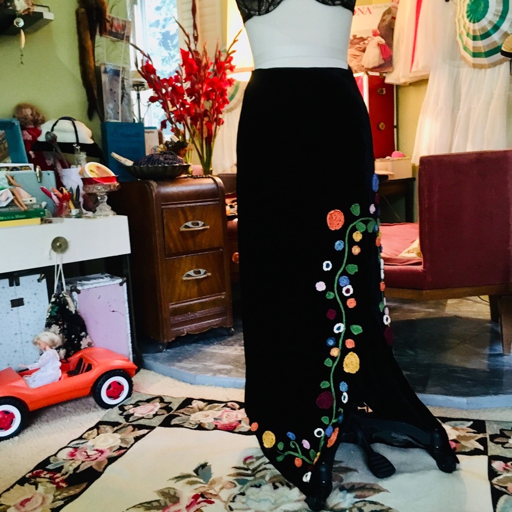Moschino velvet maxi skirt